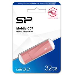 Pendrive Silicon Power Mobile C07 32GB USB-C 3.2 Antybakteryjny Pink