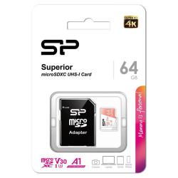 Karta pamięci Silicon Power microSDXC Superior 64GB V30...