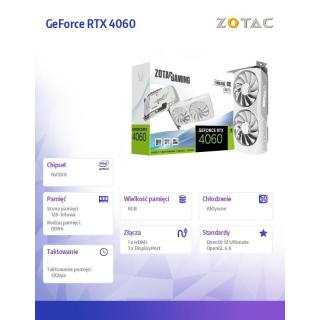 Karta graficzna GeForce RTX 4060 Twin Edge OC 8GB GDDR6 128bit biała