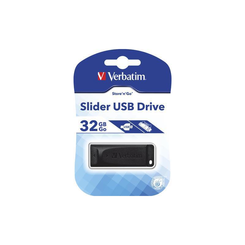 Pendrive Verbatim 32GB Slider USB 2.0