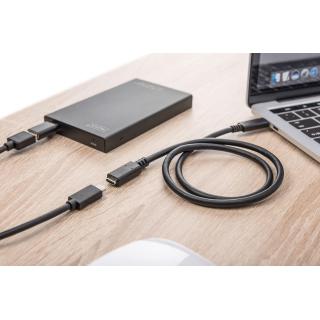 Kabel DIGITUS USB 2.0 HighSpeed Typ USB C/USB C M/Ż PD, czarny, 1,5m