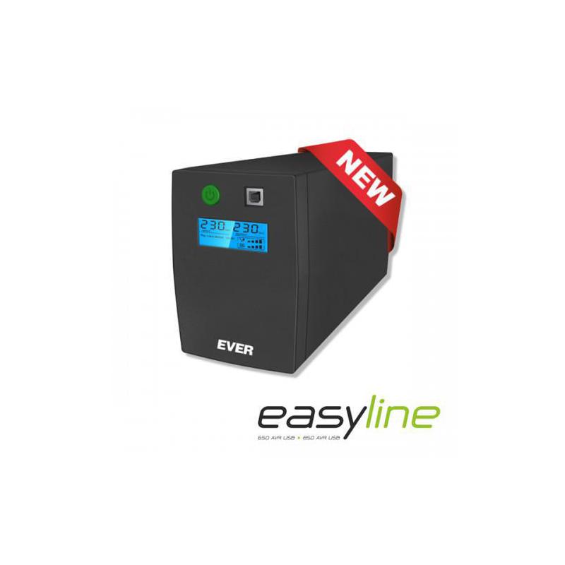 Zasilacz awaryjny UPS Ever Line-Interactive EASYLINE 850 AVR USB RJ-11 LCD Bl