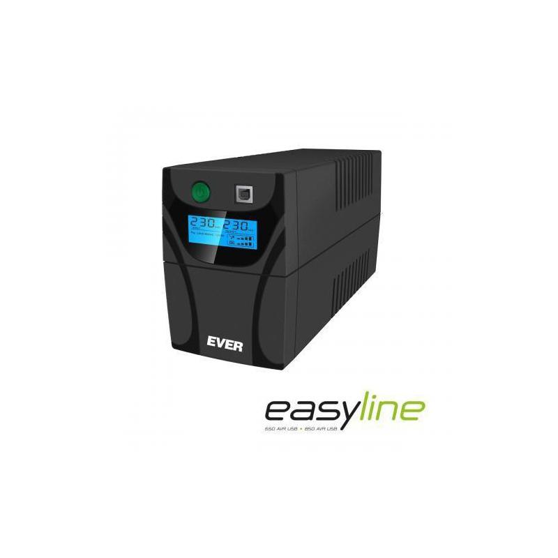 Zasilacz awaryjny UPS Ever Line-Interactive EASYLINE 650 AVR 2xSCH USB RJ-11 LCD Bl