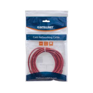 PatchCord 100% miedź Intellinet Cat.6 UTP, 5m, czerwony