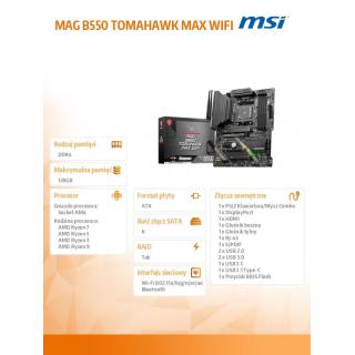 Płyta główna MAG B550 TOMAHAWK MAX WIFI AM4 4DDR4 HDMI/DP 2M.2 ATX