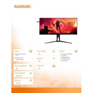 Monitor AG405UXC 40 cali 144Hz IPS HDMIx2 DP USB-C HAS