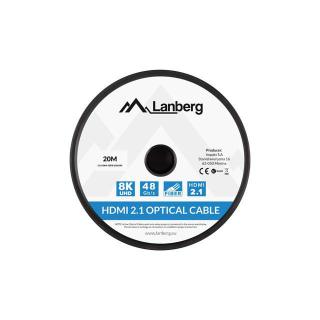 LANBERG KABEL HDMI M/M V2.1 20M 8K OPTYCZNY AOC CA-HDMI-30FB-0200-BK