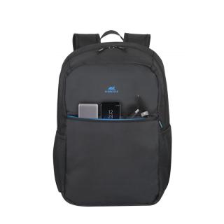 RIVACASE PLECAK NA LAPTOP 17,3" REGENT, CZARNY, 23L, POLIESTER, KIESZENIE NA TABLET 10,1", SMARTFON, DOKUM., BUTELKĘ, AKCES.