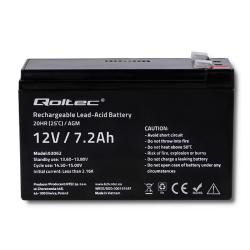 Akumulator AGM Qoltec 12V | 7.2Ah | max.108A