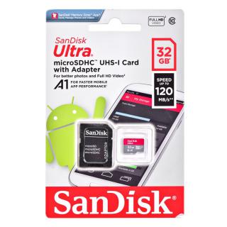 Karta Pamięci SANDISK ULTRA microSDHC 32 GB 120MB/s +...