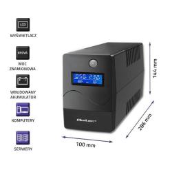 Zasilacz awaryjny UPS Qoltec Monolith | 850VA | 480W | LCD | USB | RJ45