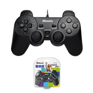 Gamepad przewodowy Msonic USB z funkcją wibracji MN3329BK czarny