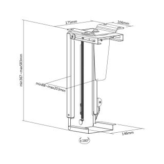 Uchwyt DIGITUS do montażu PC pod biurkiem z mechanizmem Easy-Locking