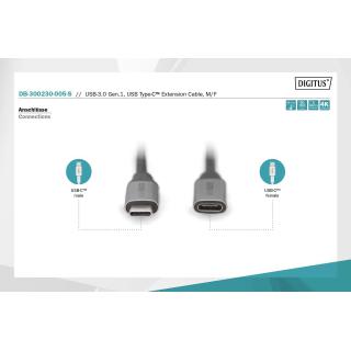 Kabel przedłużający USB 3.0 DIGITUS PREMIUM 60W/5Gbps Typ...