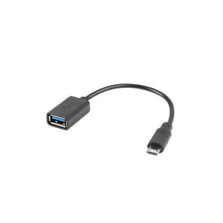 Kabel USB 2.0 Lanberg micro USB(M) - USB-A(F) 0,15m OTG...