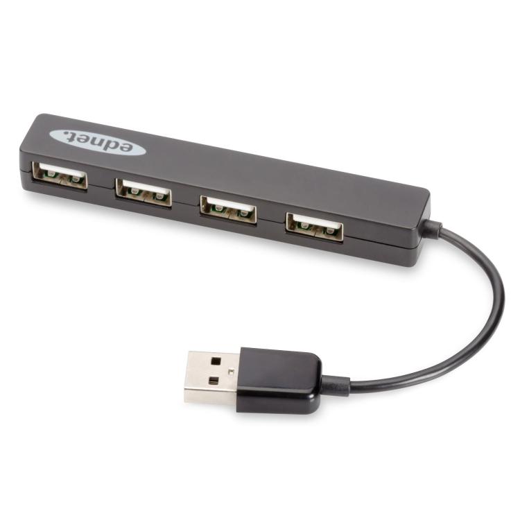 Hub USB Ednet 4xUSB 2.0 "Mini", pasywny, czarny