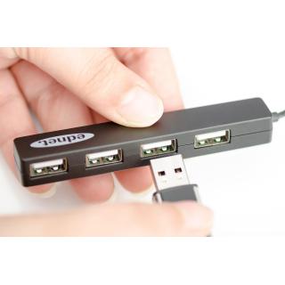 Hub USB Ednet 4xUSB 2.0 "Mini", pasywny, czarny