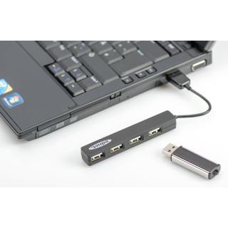 Hub USB Ednet 4xUSB 2.0 "Mini", pasywny, czarny