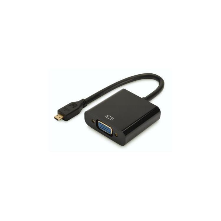 Adapter audio-video DIGITUS microHDMI typ D do VGA, FHD, 3.5mm MiniJack