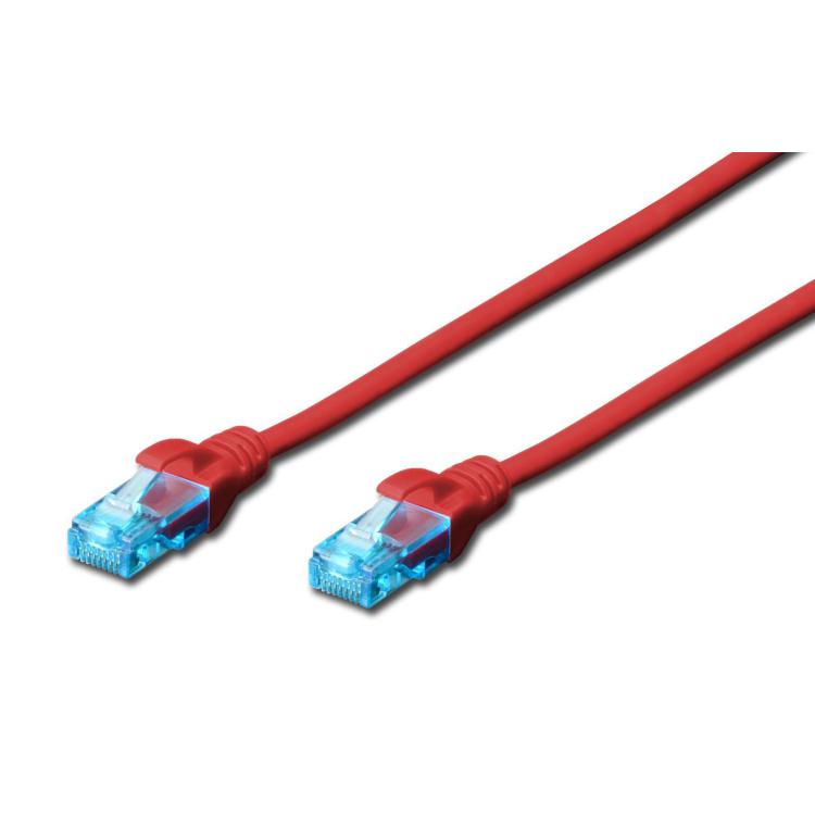 Patchcord DIGITUS UTP kat. 5e 15m PVC czerwony