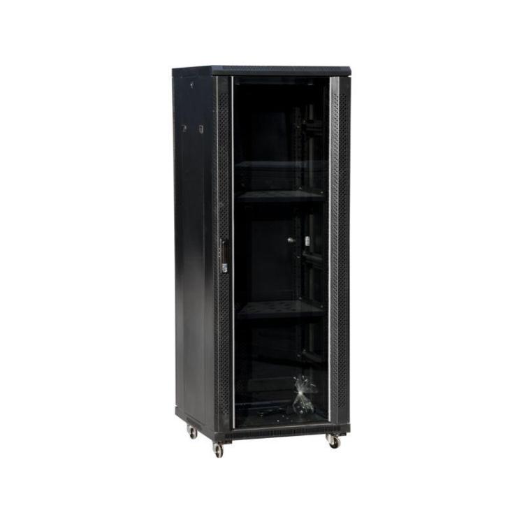 Szafa teleinformatyczna 24U 600x600, drzwi przednie szklane FLAT PACK