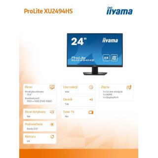 Monitor 23.8 cala XU2494HS-B2 VA,FHD,HDMI,DP,2x2W,VESA