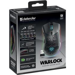 Mysz bezprzewodowa Defender WARLOCK GM-709L optyczna 2400dpi czarna RGB AKUMULATOR 8 przycisków Gaming