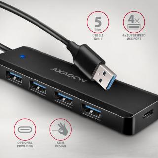 HUE-C1A 4-portowy hub USB 5Gbps Travel, USB-C power IN,...