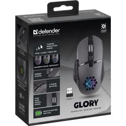 Mysz bezprzewodowa Defender GLORY GM-514 optyczna 3200dpi czarna RGB AKUMULATOR 7 przycisków Gaming