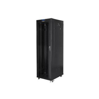 Szafa instalacyjna rack stojąca 19 42U 800x800 czarna, drzwi szklane LCD (Flat pack)