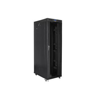 Szafa instalacyjna rack stojąca 19 42U 800x1200 czarna, drzwi szklane LCD (Flat pack)