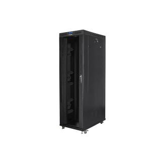 Szafa instalacyjna rack stojąca 19 42U 800x1200 czarna, drzwi szklane LCD (Flat pack)