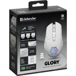 Mysz bezprzewodowa Defender GLORY GM-514 optyczna 3200dpi biała RGB AKUMULATOR 7 przycisków Gaming