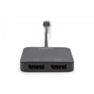 Hub/Koncentrator wideo 2-portowy USB Typ C/2x DisplayPort...