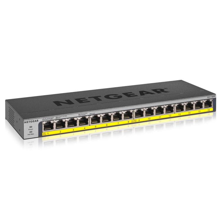 Switch PoE NETGEAR GS116PP-100EUS (16x 10/100/1000Mbps)