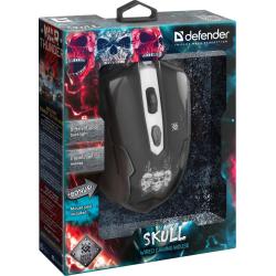 Mysz przewodowa Defender SKULL GM-180L 3200dpi 6P + podkładka Gaming + GRA