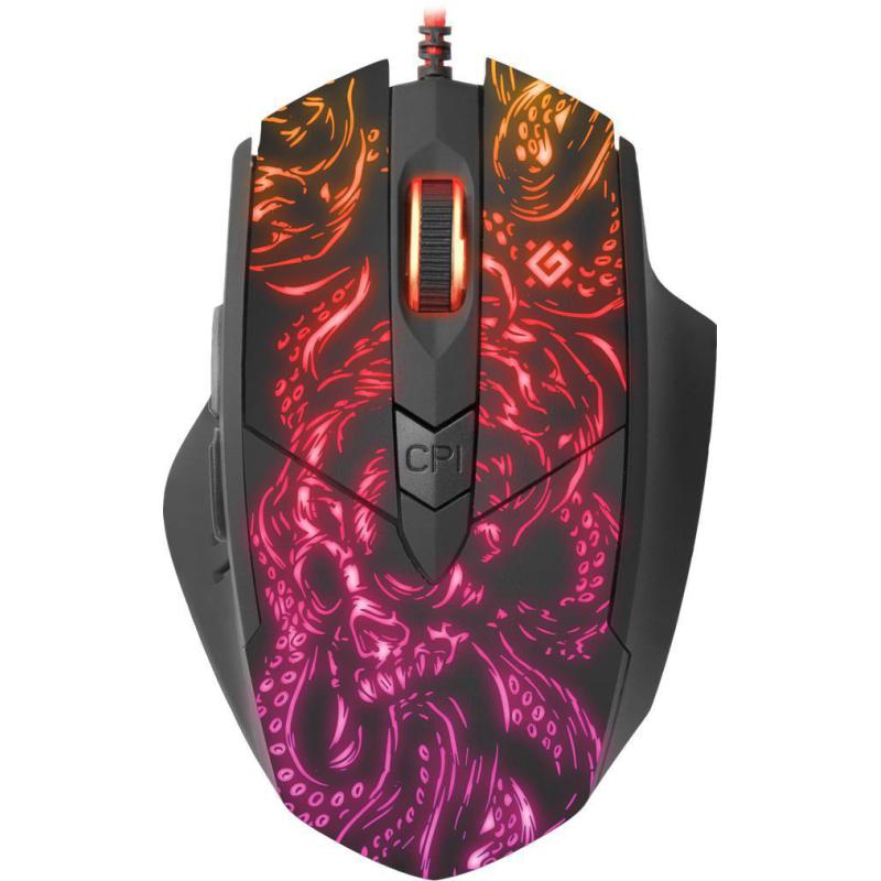 Mysz przewodowa Defender TITAN GM-650L 6400dpi Gaming 6P RGB + GRA