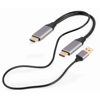 Adapter HDMI do DP 4K M 60Hz USB-A powered