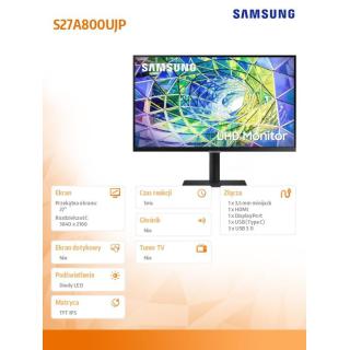 Monitor 27 cali ViewFinity S80UA IPS 3840x2160 UHD 16:9 1xHDMI 1xDP 1xUSB-C 90W 3xUSB 3.0 LAN 5ms PinP/PbyP 60Hz HAS+PIV płaski