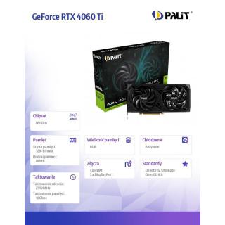 Karta graficzna GeForce RTX 4060 Ti Dual 8GB GDDR6 128bit 3DP/HDMI