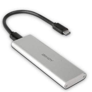 Obudowa na dysk LINDY M.2 SATA - USB-C 3.2 Gen2 srebrna