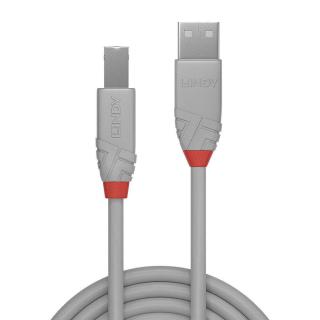 Kabel USB 2.0 LINDY A/M - B/M Anthra Line 1m do drukarki szary