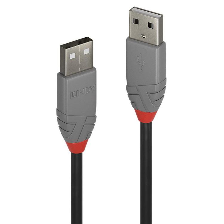 Kabel USB 2.0 LINDY Type A Cable, Anthra Line 3m Black