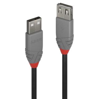 Przedłużacz USB 2.0 LINDY Type A Extension Cable, Anthra...