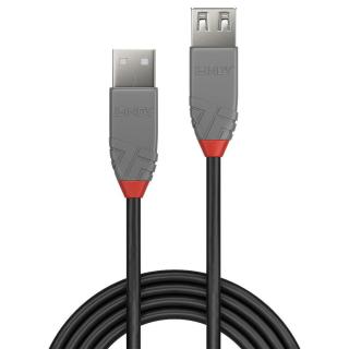 Przedłużacz USB 2.0 LINDY Type A Extension Cable, Anthra...