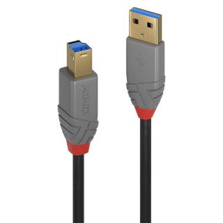 Kabel USB 3.0 LINDY Typu A na B Anthra Line 5m Czarny