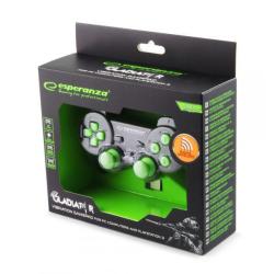 Gamepad bezprzewodowy 2.4GHZ PS3/PC USB Esperanza "Gladiator" czarno/zielony