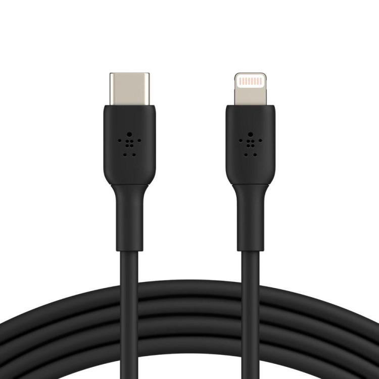 BELKIN KABEL LIGHTNING TO USB-C, PVC, 1M, CZARNY