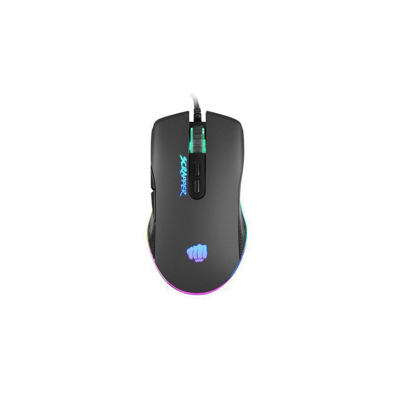 Mysz przewodowa Fury Scrapper optyczna Gaming 6400 DPI czarna RGB