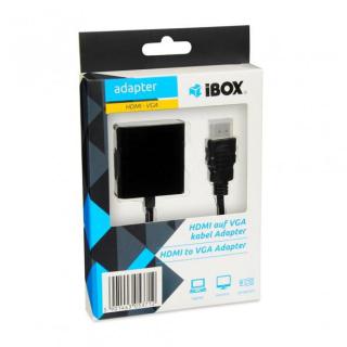 Adapter IBOX IAHV01 (HDMI M - D-Sub (VGA) F 1m kolor czarny)